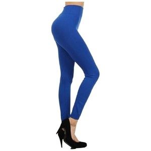 Royal Blue Plus Size Womens Buttery Soft Basic Solid High‎ Waisted Leggings